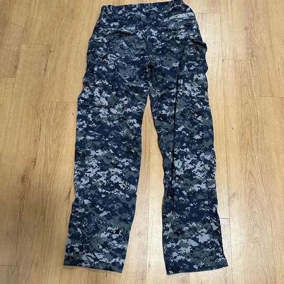 USN US NAVY BLUE Digital CAMO Cargo Military BDU Uniform Pants - SMALL LONG - Picture 2 of 8